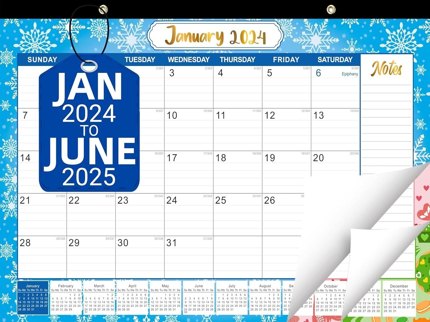 Desk Calendar 2024-2025 - Large 18-Month Desk/Wall Calendar, Jan 2024 - June ...