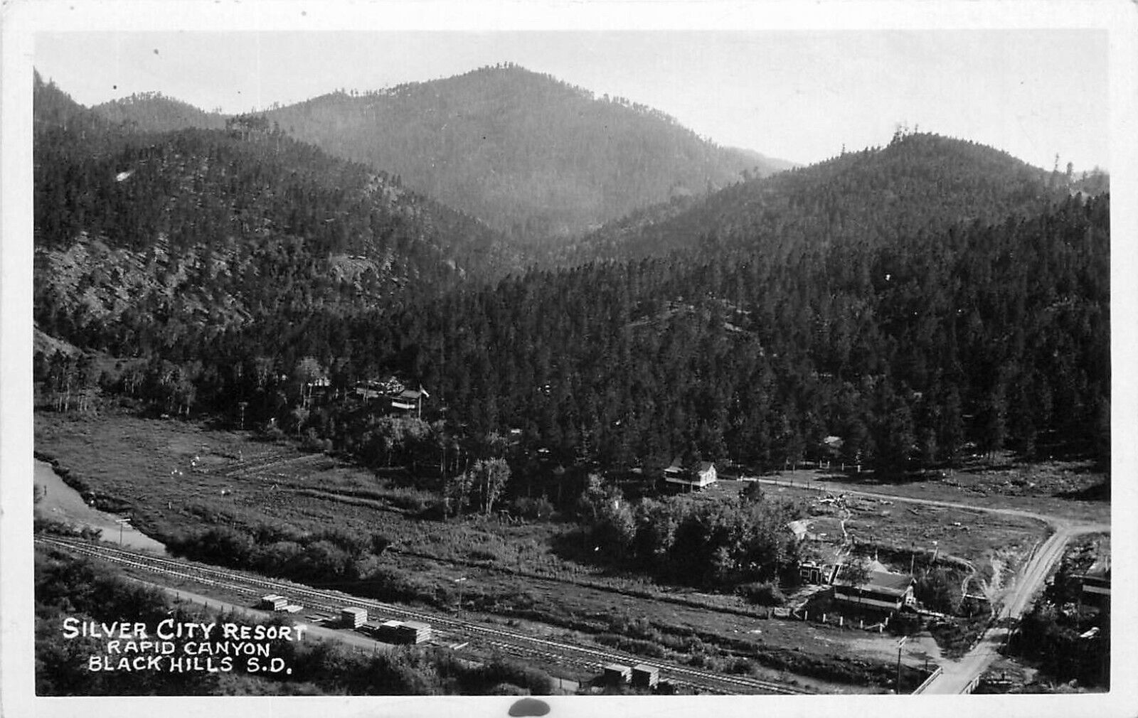 c1930s Silver City Resort, Rapid Canyon, South Dakota Real Photo Postcard/RPPC