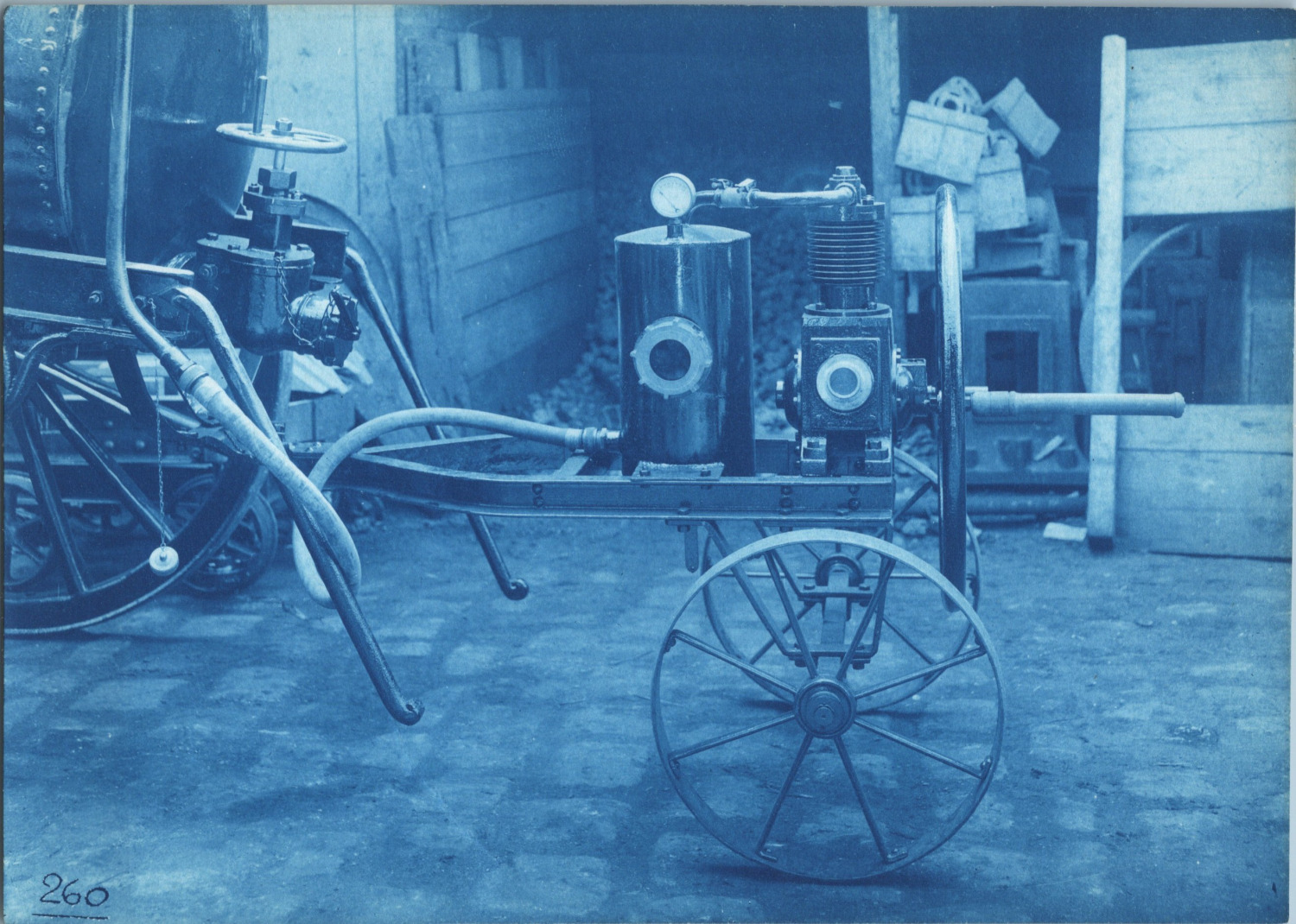Group B Rough Flyer Machinery, Vintage Print, ca.1900 Cyanotype Vinta Print
