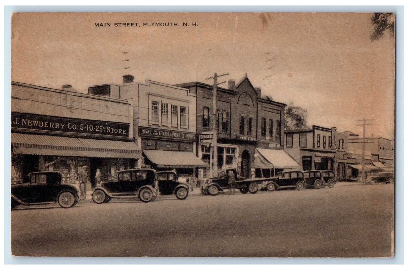 1938 Main Street Plymouth New Hampshire NH Postcard