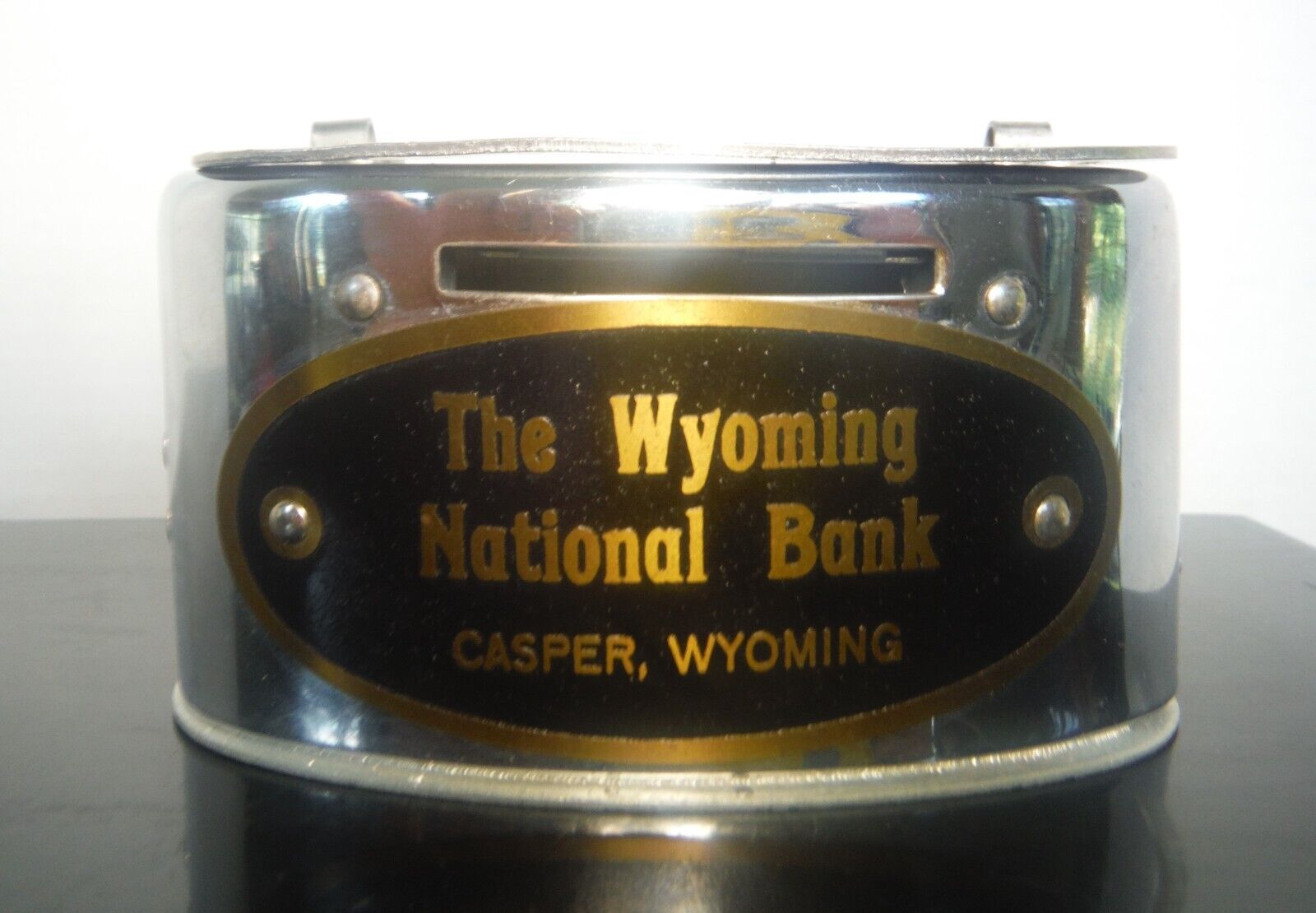 VINTAGE WYOMING NATIONAL BANK ,CASPER WYOMING BANTHRICO CHROME ADVERTISNG BANK