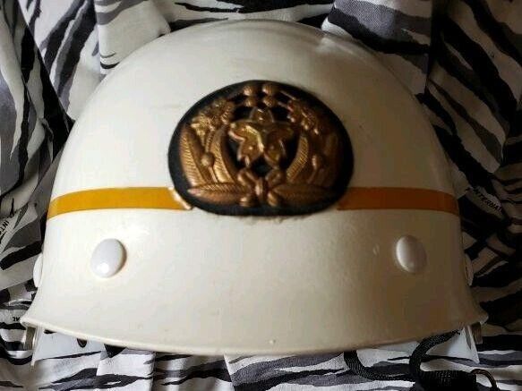 Vintage Japanese Fire Helmet Old Firefighter Manufactured in 1980 Showa Retro