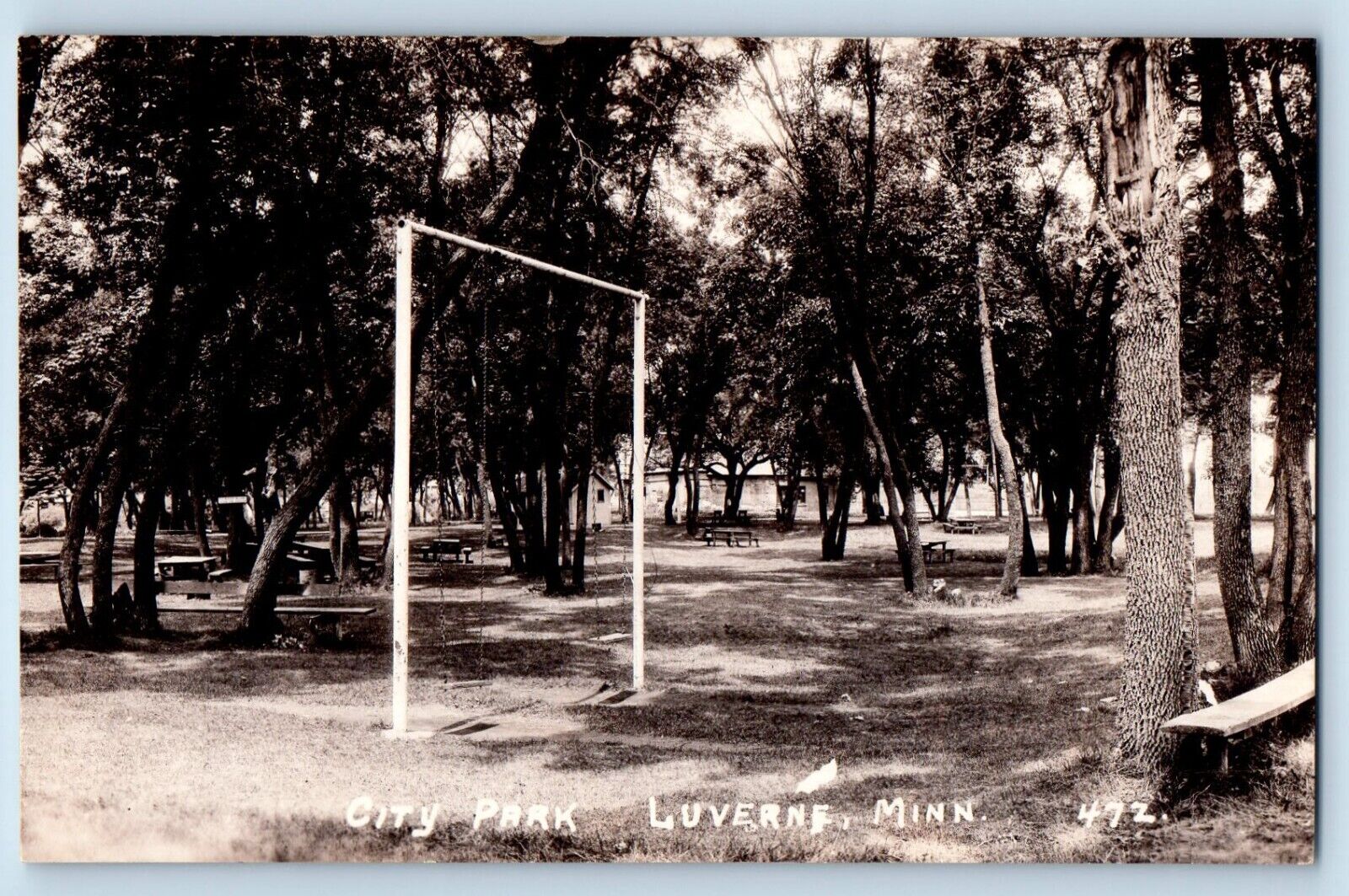 Luverne Minnesota MN Postcard RPPC Photo View Of City Park c1905 Antique