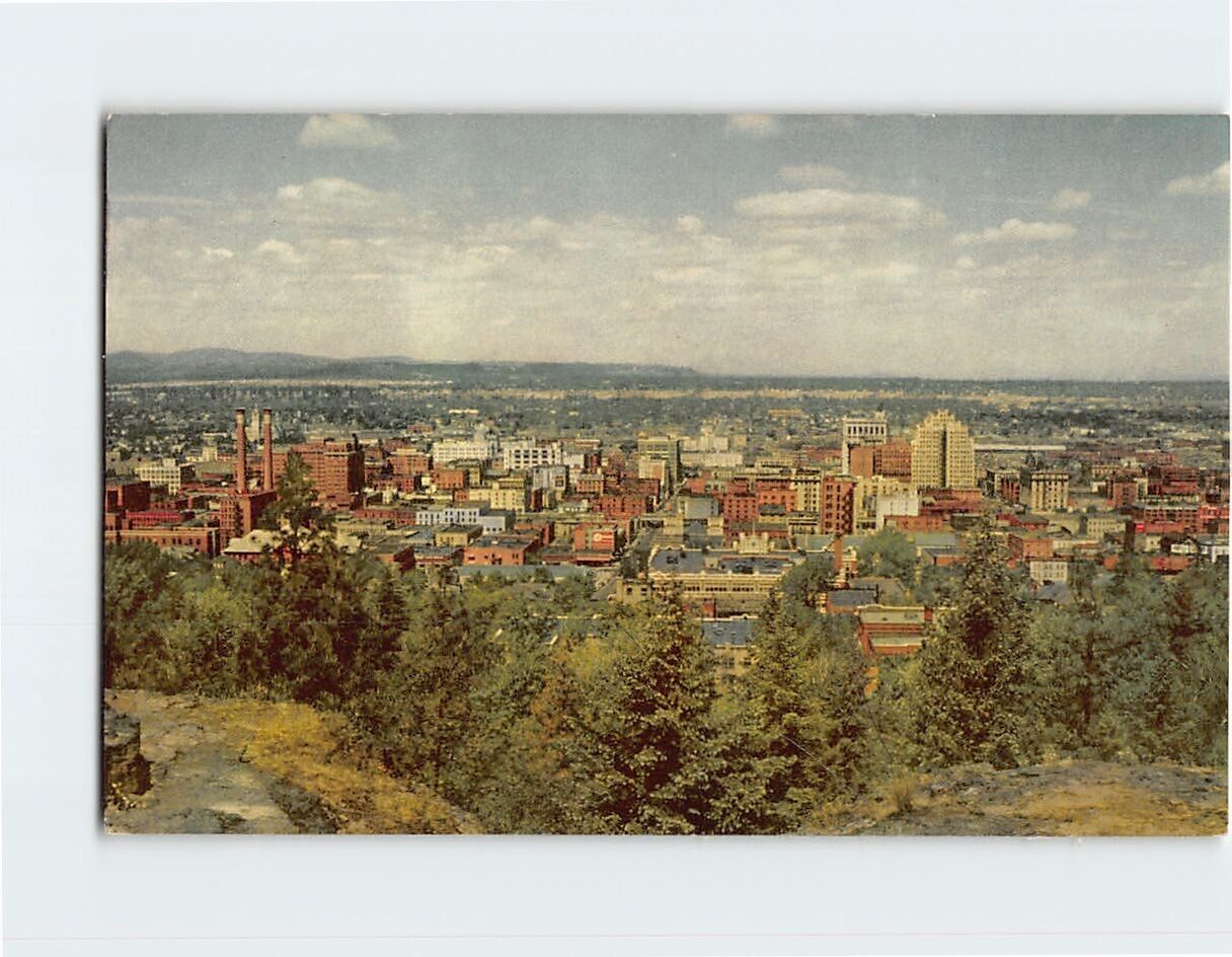 Postcard Panoramic View of Spokane Washington USA