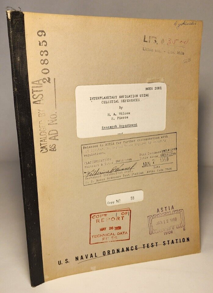 SCARCE 1958 NOTS, ASTIA DOCUMENT 'INTERPLANETARY NAVIGATION USING CELESTIAL REF'