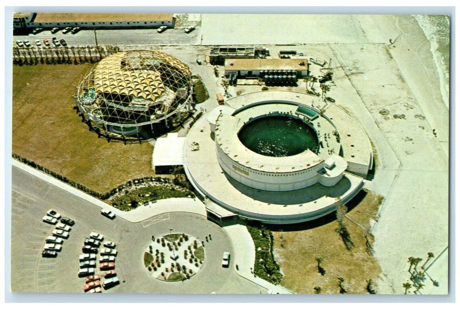 Airview Of The Aquatarium On St. Petersburg Beach Florida FL Vintage Postcard