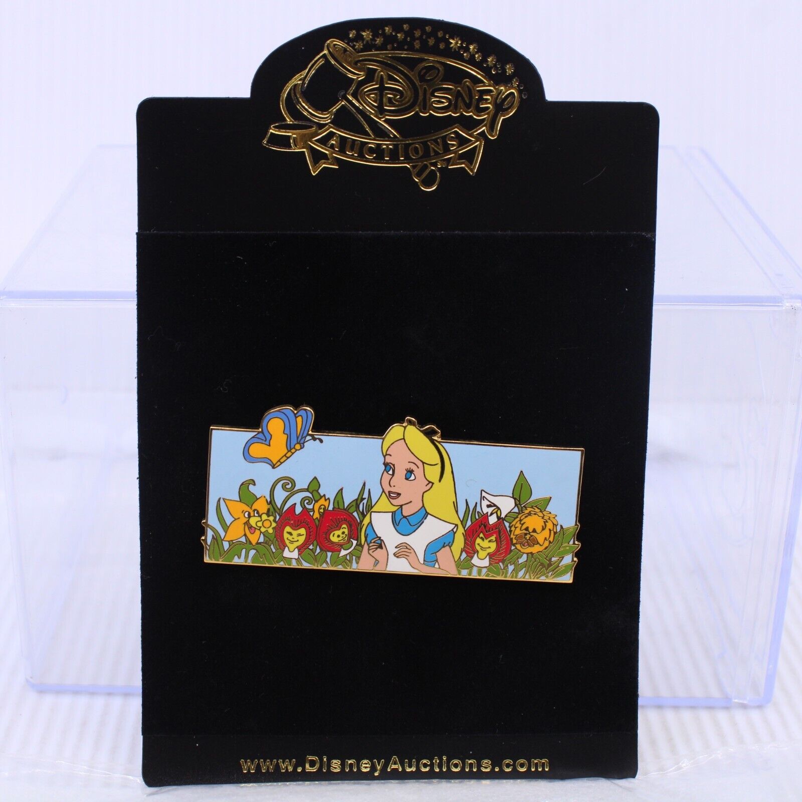 B4 Disney Auctions LE 100 Pin Alice in Garden Flowers Bread Butterfly Manu Flaws