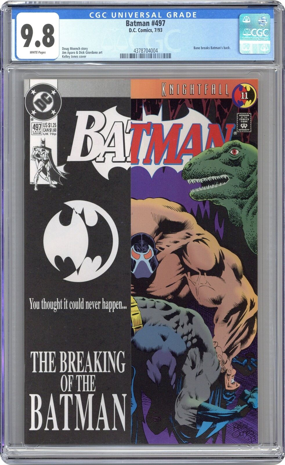 Batman #497D Direct Variant 1st Printing CGC 9.8 1993 4378704004