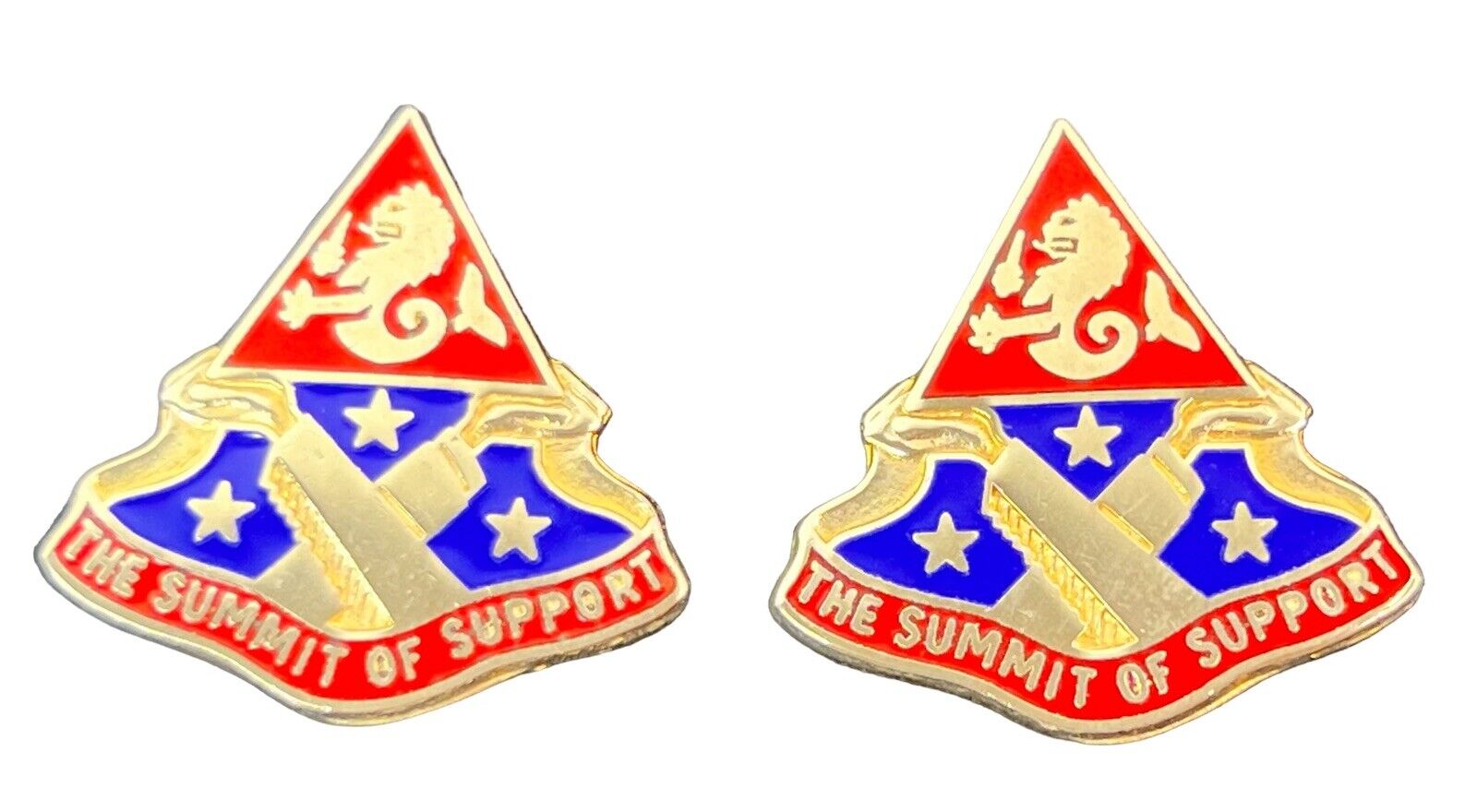 Pair US Crest Pin The Summit of Support Saw 103D Support
