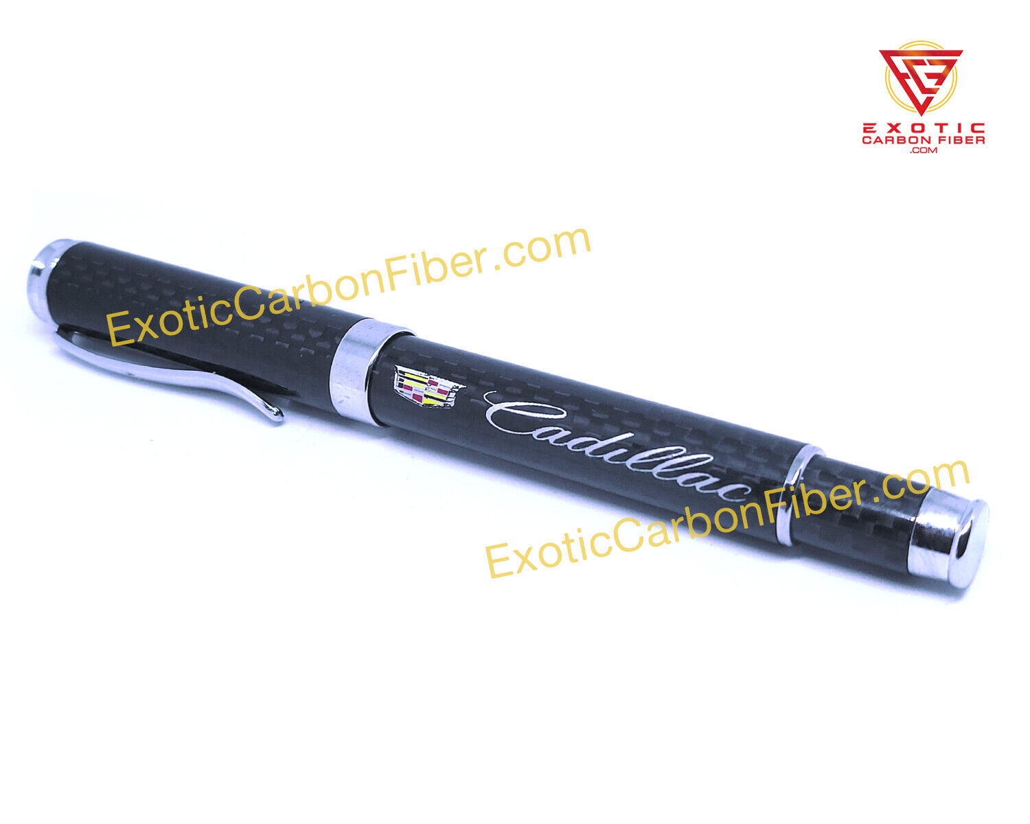Cadillac Text & Colored Logo Carbon Fiber Ballpoint Pen - GREAT GIFT