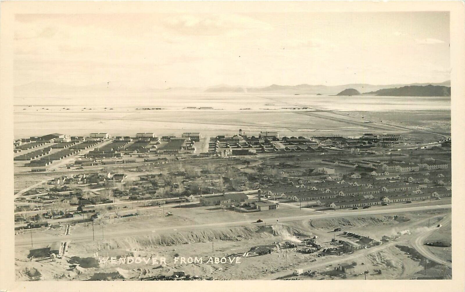 Postcard RPPC Nevada Wendover Airview 1940s 23-5719