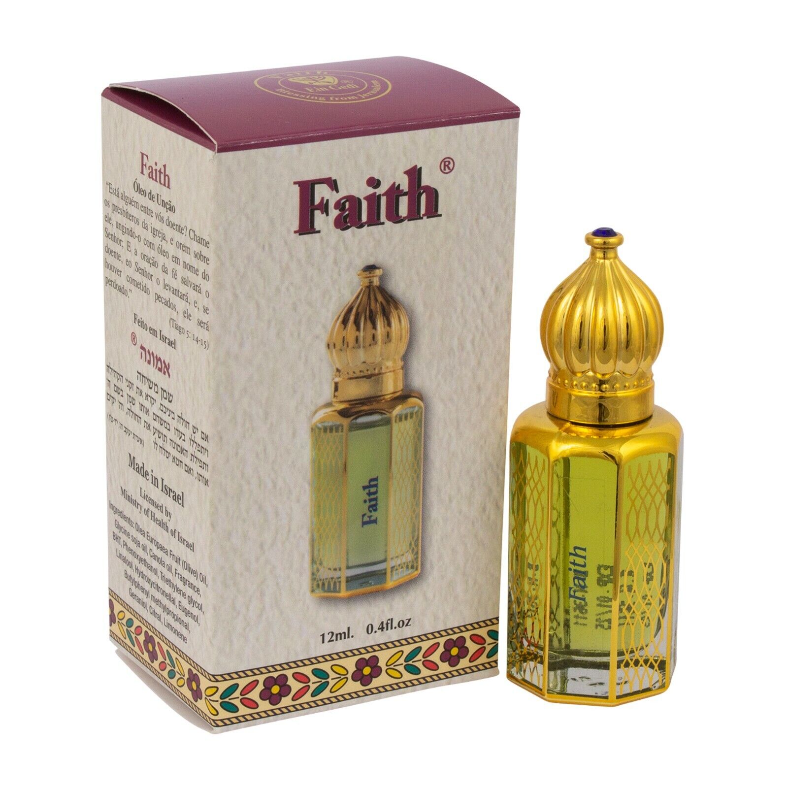 Consecrated Faith Anointing Oil Aromatic Roll-on Glass bottle for Prayers 12ml