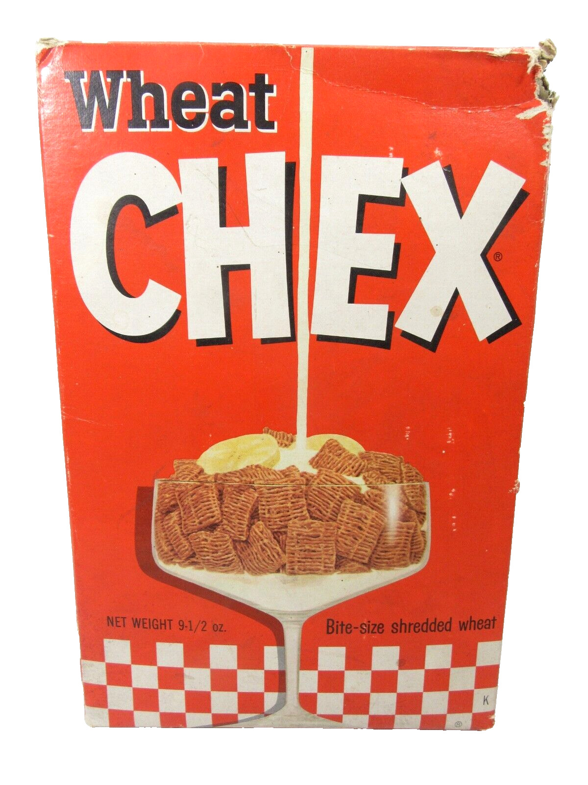 Vintage 1960's Ralston Wheat Chex Cereal Box 9-1/2 Oz.