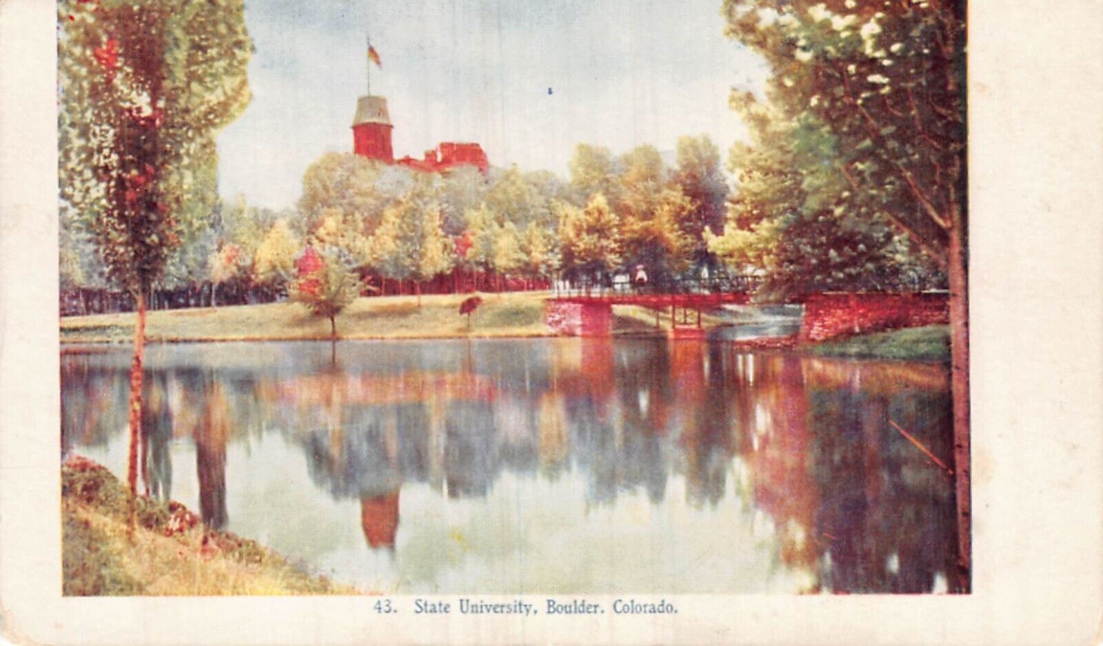 Postcard CO: State University, Boulder, Colorado, Antique DB 1920's