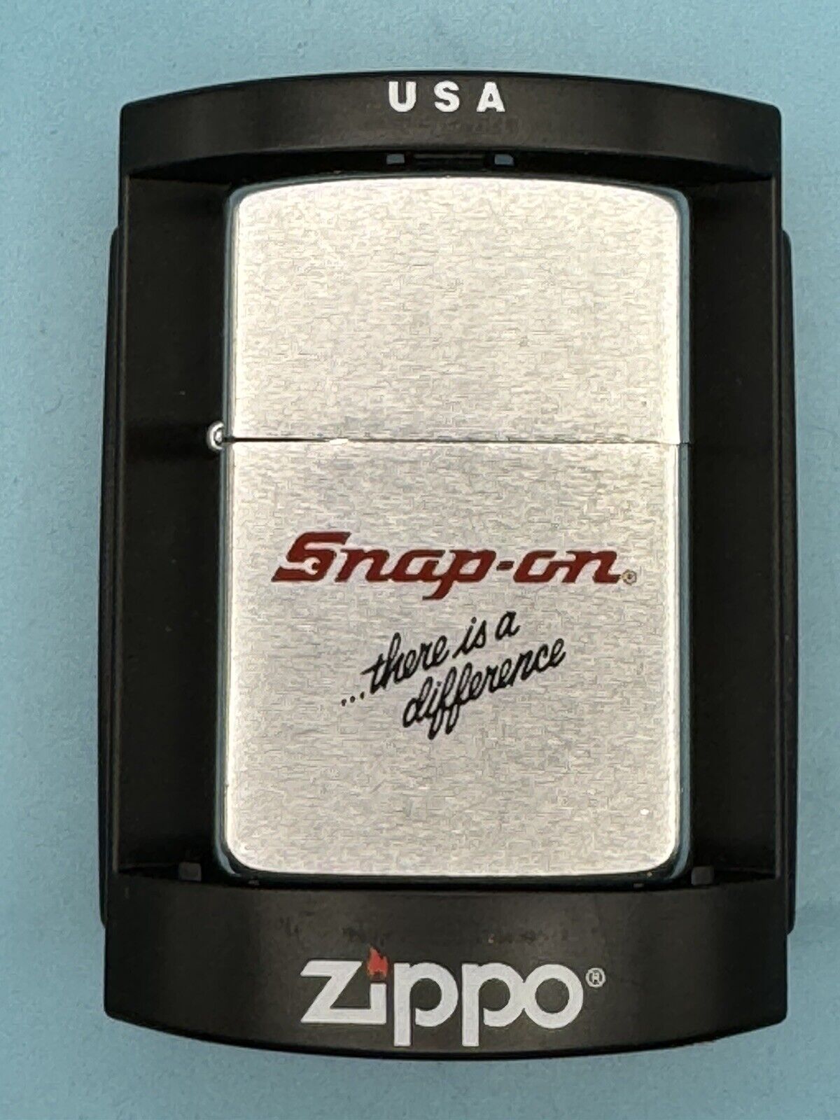 Vintage 1988 Snap On There Is A Difference Chrome Zippo Lighter Snap-On