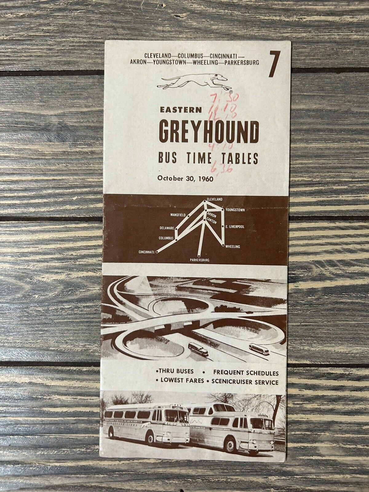 Vintage October 30 1960 Eastern Greyhound Bus Time Tables 7 Pamphlet Brochure