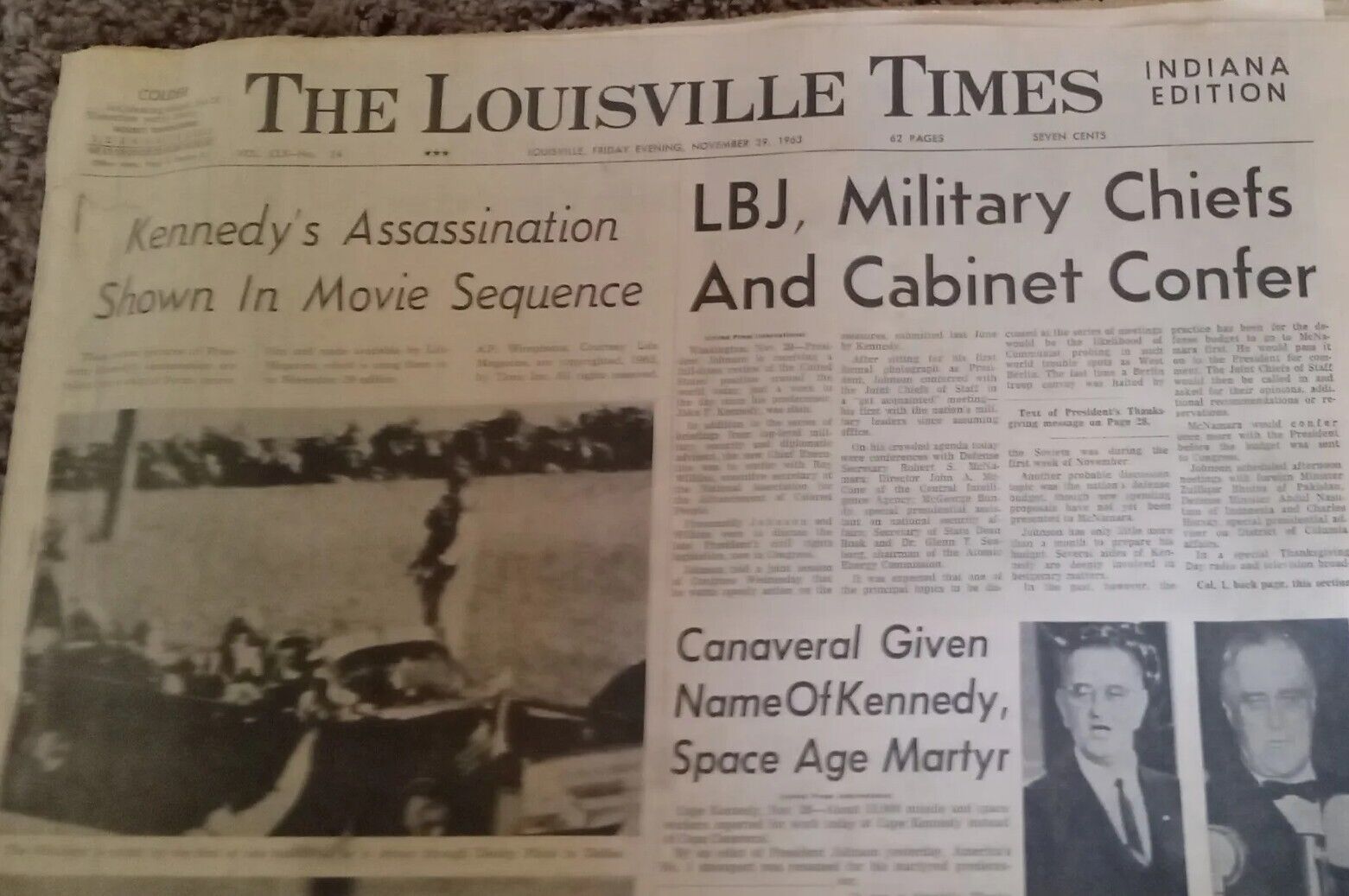 The Louisville Times Indiana Edition November 29th 1963