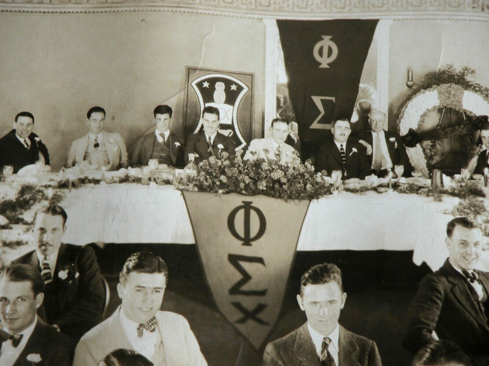 Photograph Antique 1920s Alpha Alpha Epsilon Phi Sigma Chi Fraternity Initiation