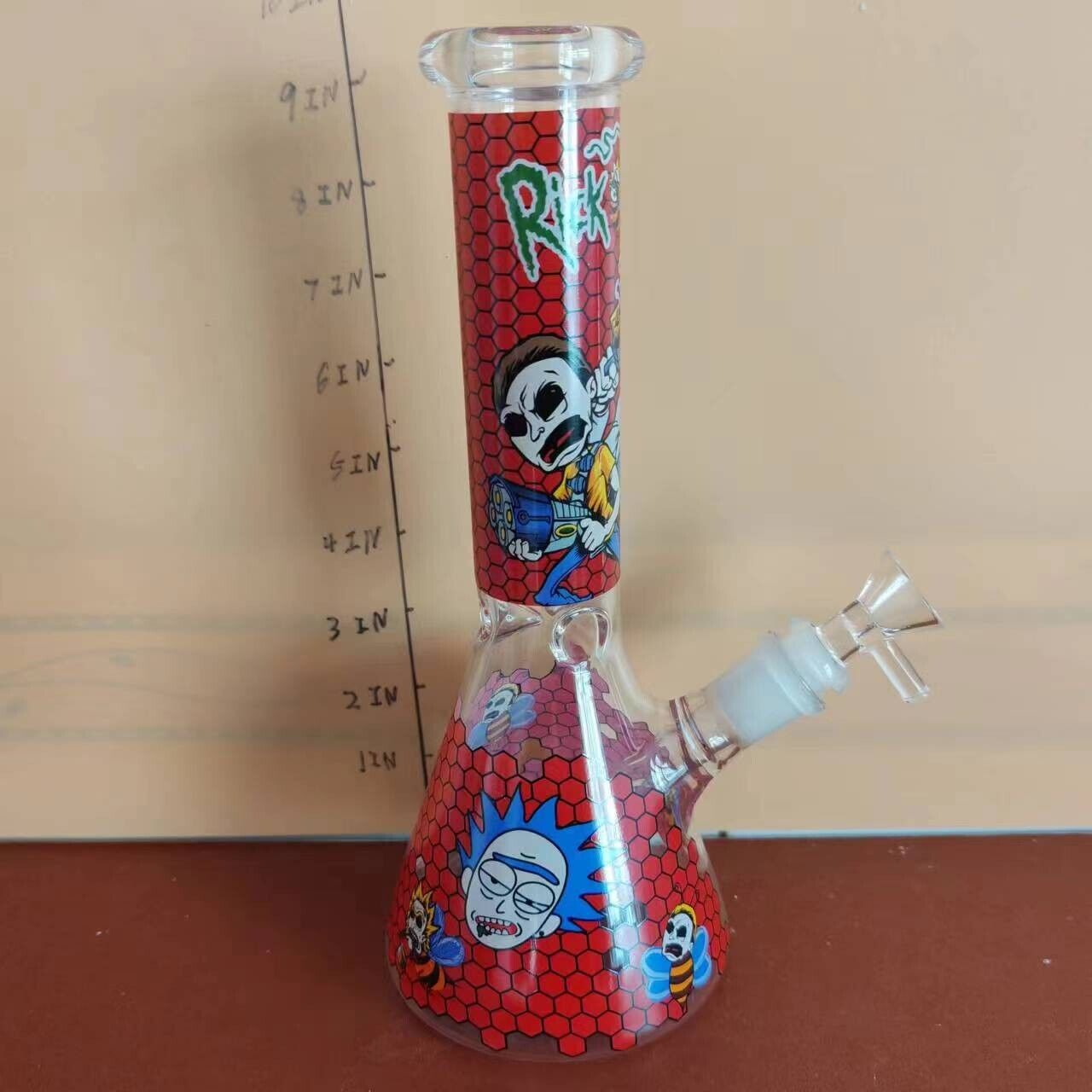 9” Handprint Honeycomb Bongs Heady Glass Hookah Smoking Water Pipe Tobacco Pipes