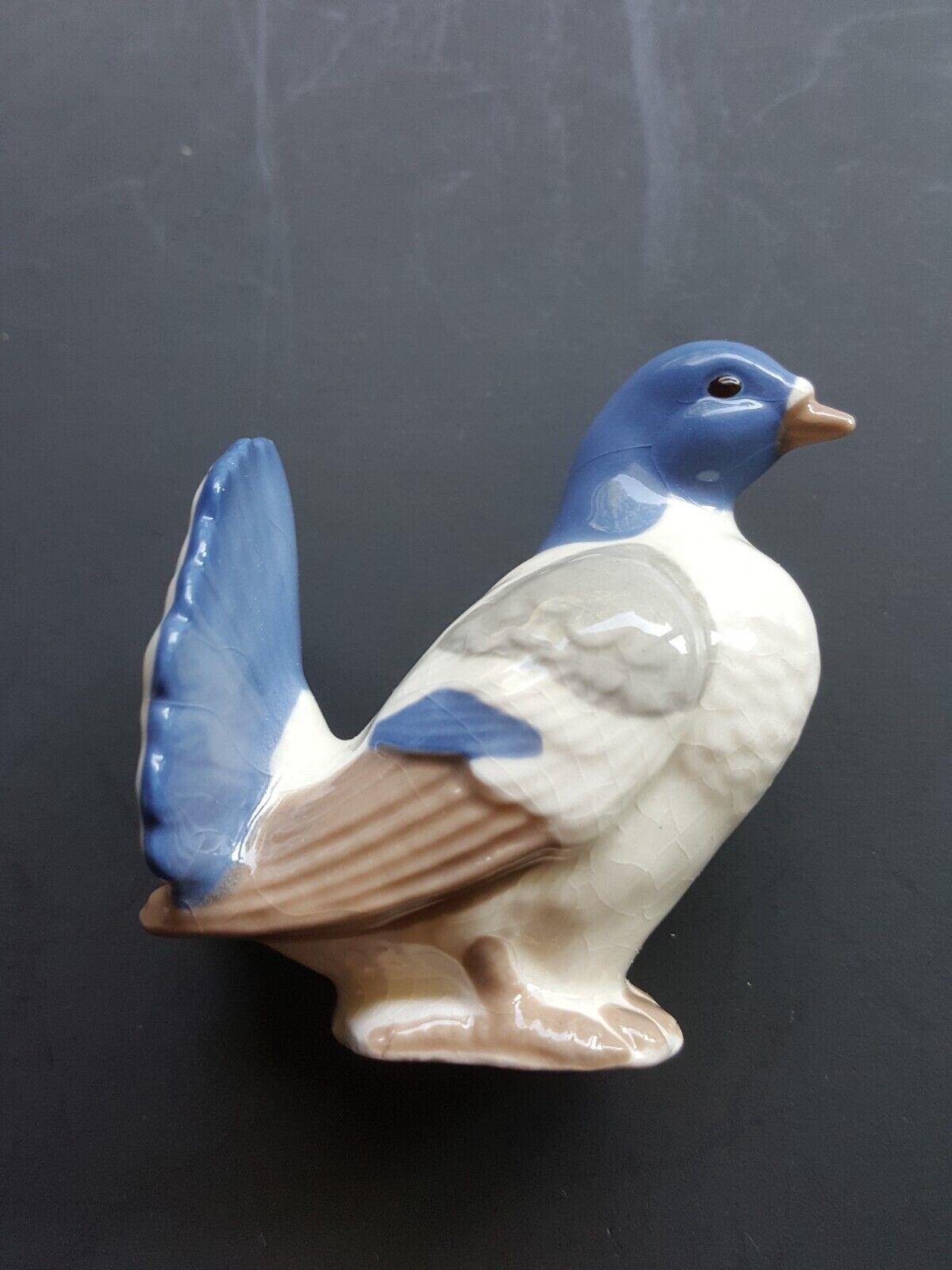 Goebel Pigeon Beautiful Ceramic Blue White And Grey Small Bird