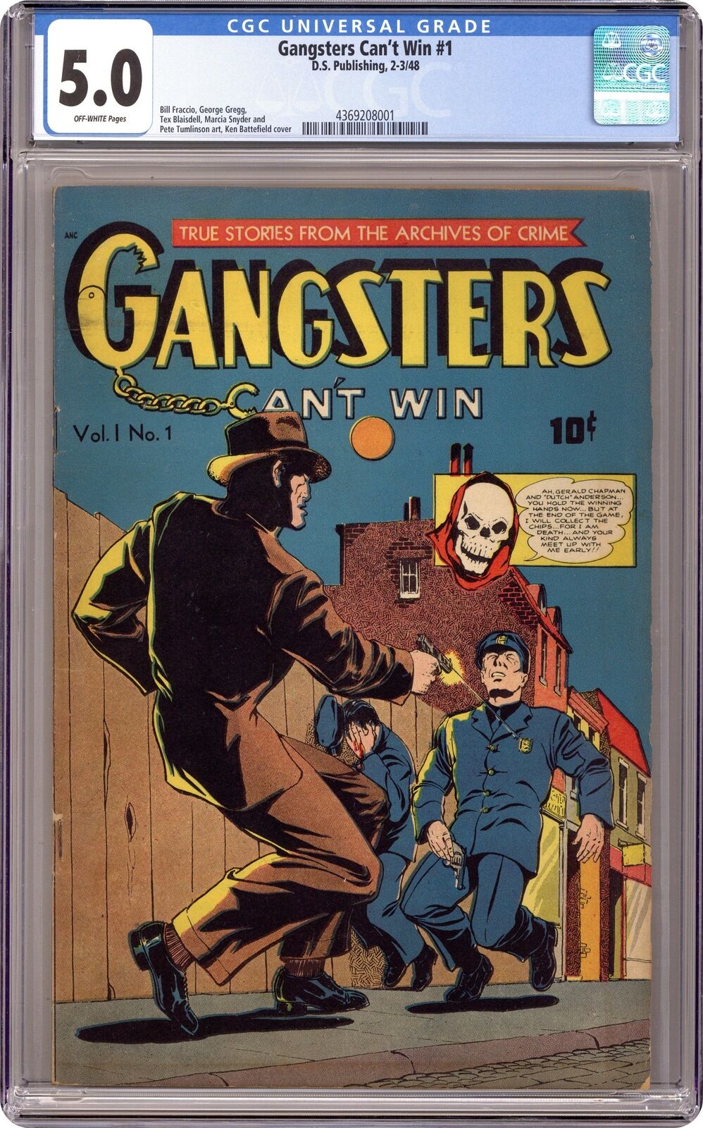 Gangsters Can't Win #1 CGC 5.0 1948 4369208001