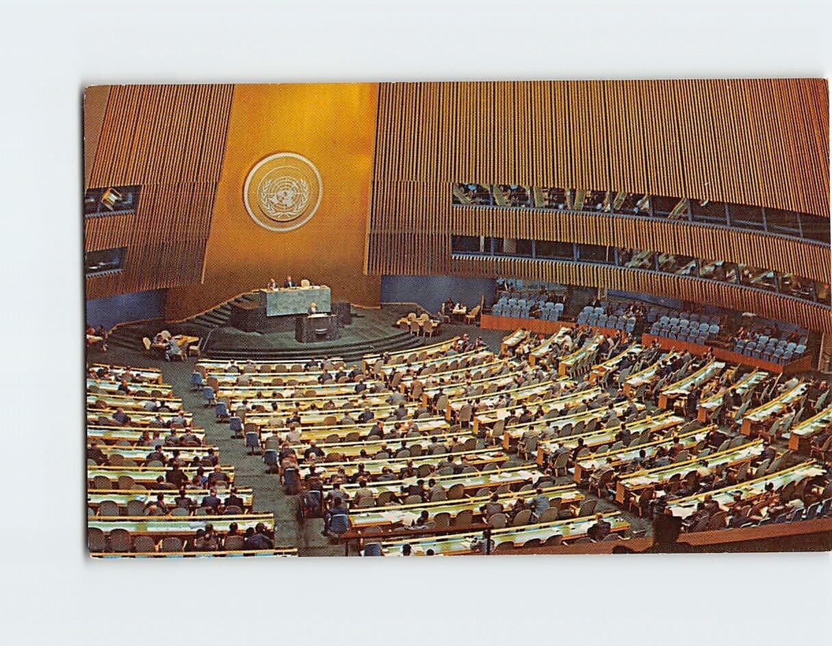 Postcard General Assembly Hall United Nations New York USA