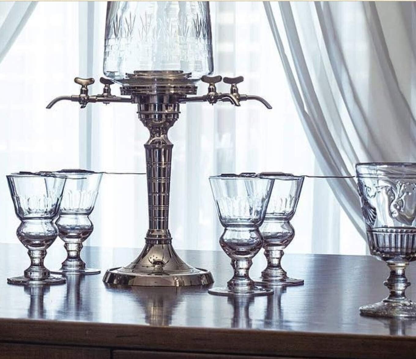 Amehla Original Absinthe Glass Set of 4 Glasses - Vintage Reservoir Pontarlier