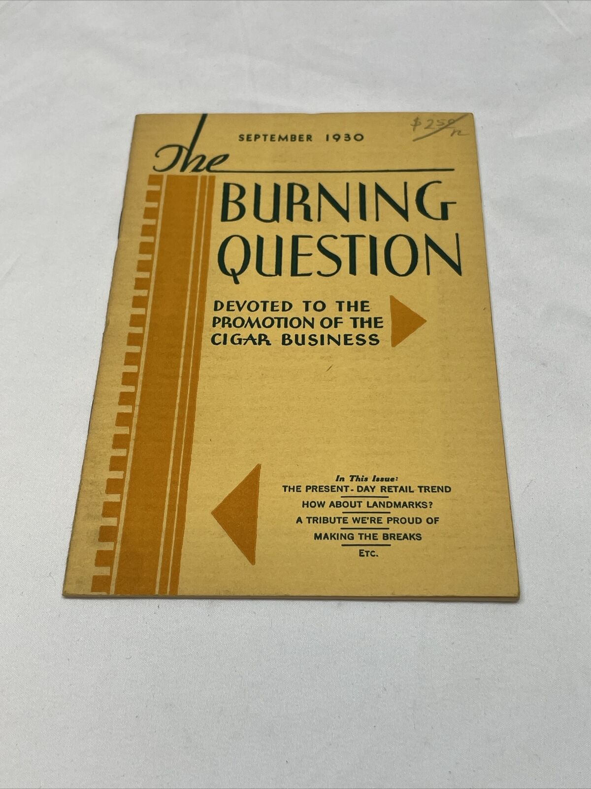 Vintage The Burning Question Septembe 1930 Tobacco Magazine Paper Ephemera KG JD