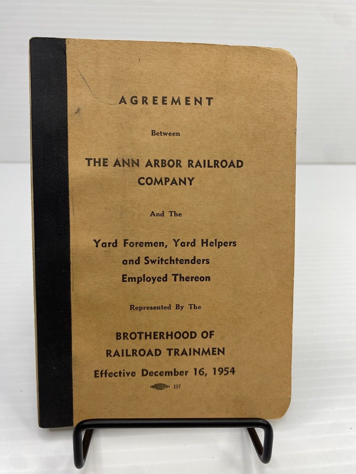 1954 Ann Arbor Railroad Co & Brotherhood of Railroad Trainmen Agreement Ohio
