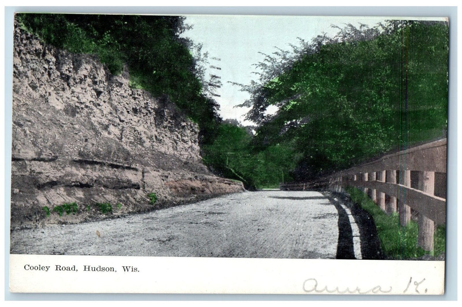 Hudson Wisconsin WI Postcard Cooley Road Country Road Trees Scene 1907 Antique