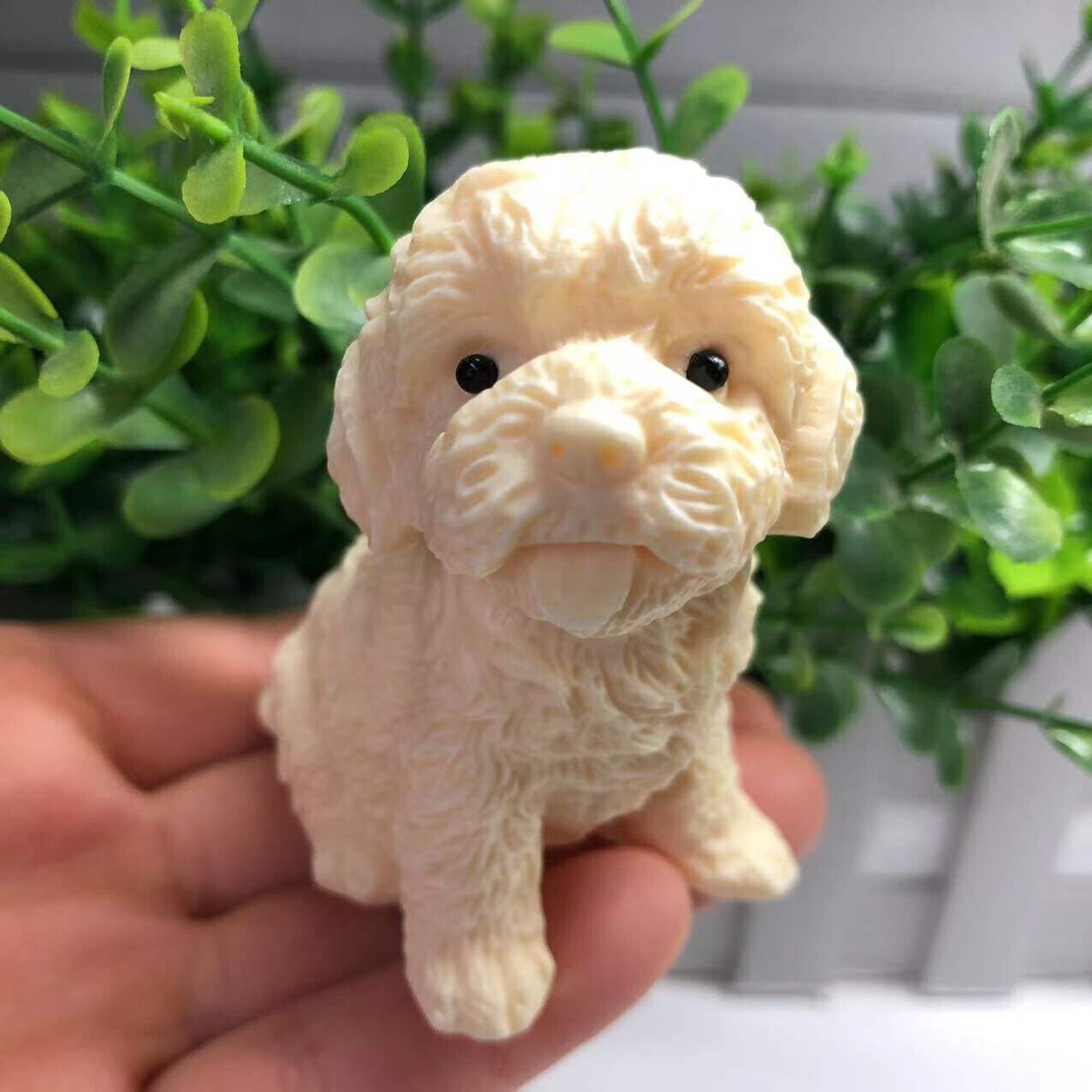 1pcs /  Genuine Tagua Nut Carved Dog reiki decoration gift .