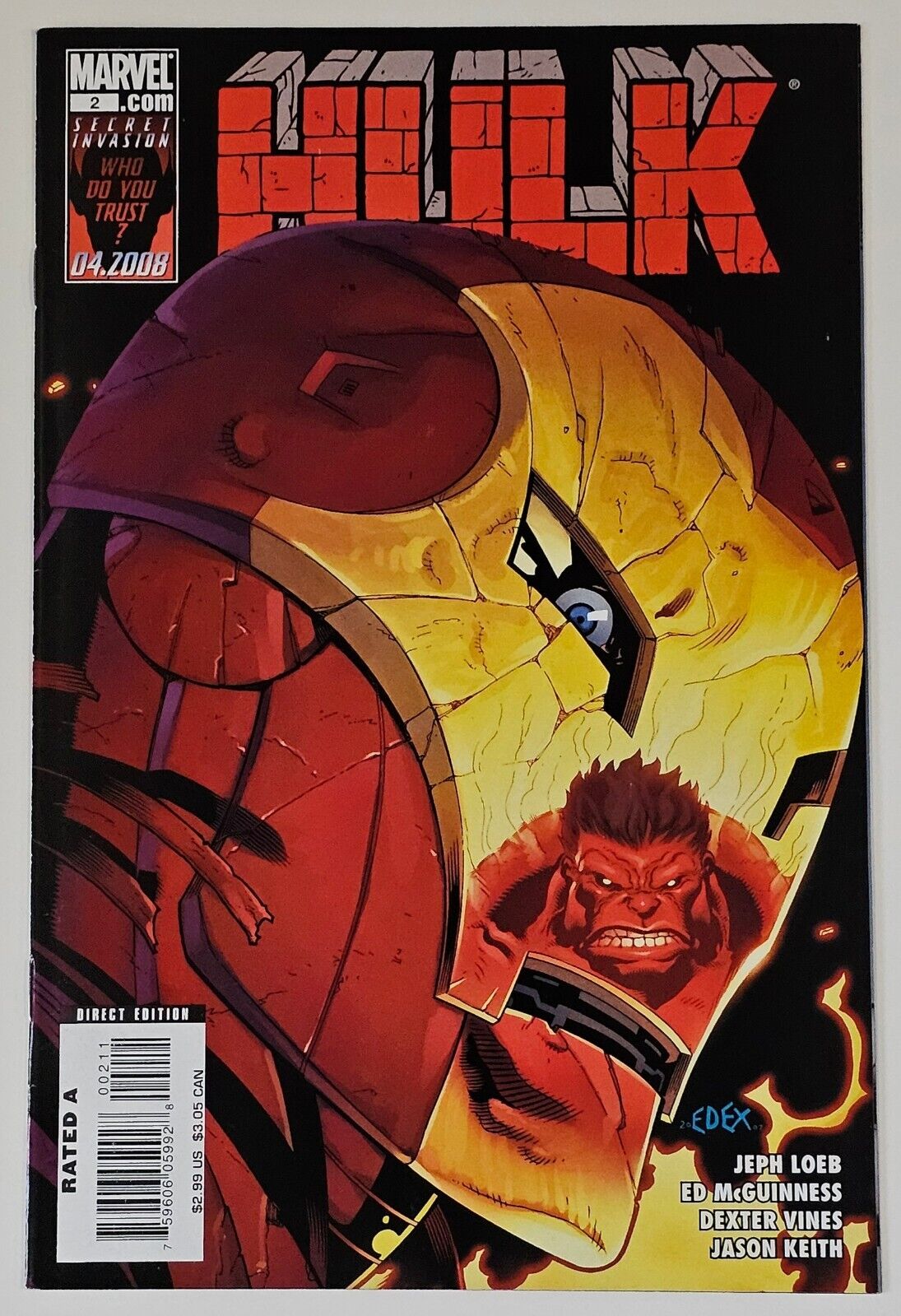 Hulk #2-  1st Full Appearance of the Red Hulk, 1st Appearance A-Bomb - 2008