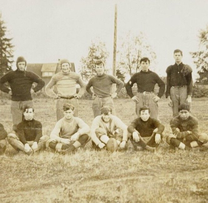 Rare 1911 Postcard Marysville Washington High School Football Team WA Sports