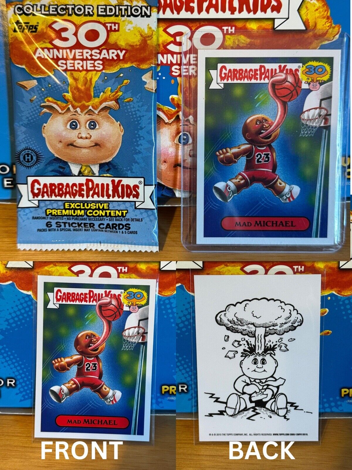2015 Garbage Pail Kids Mad MICHAEL 7a B/W Character Back *Super Rare*