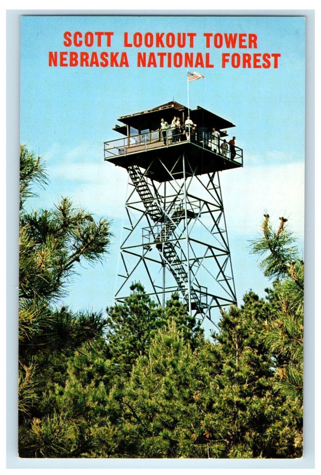 c1960 Scott Lookout Tower Nebraska National Forest Nebraska NE Vintage Postcard