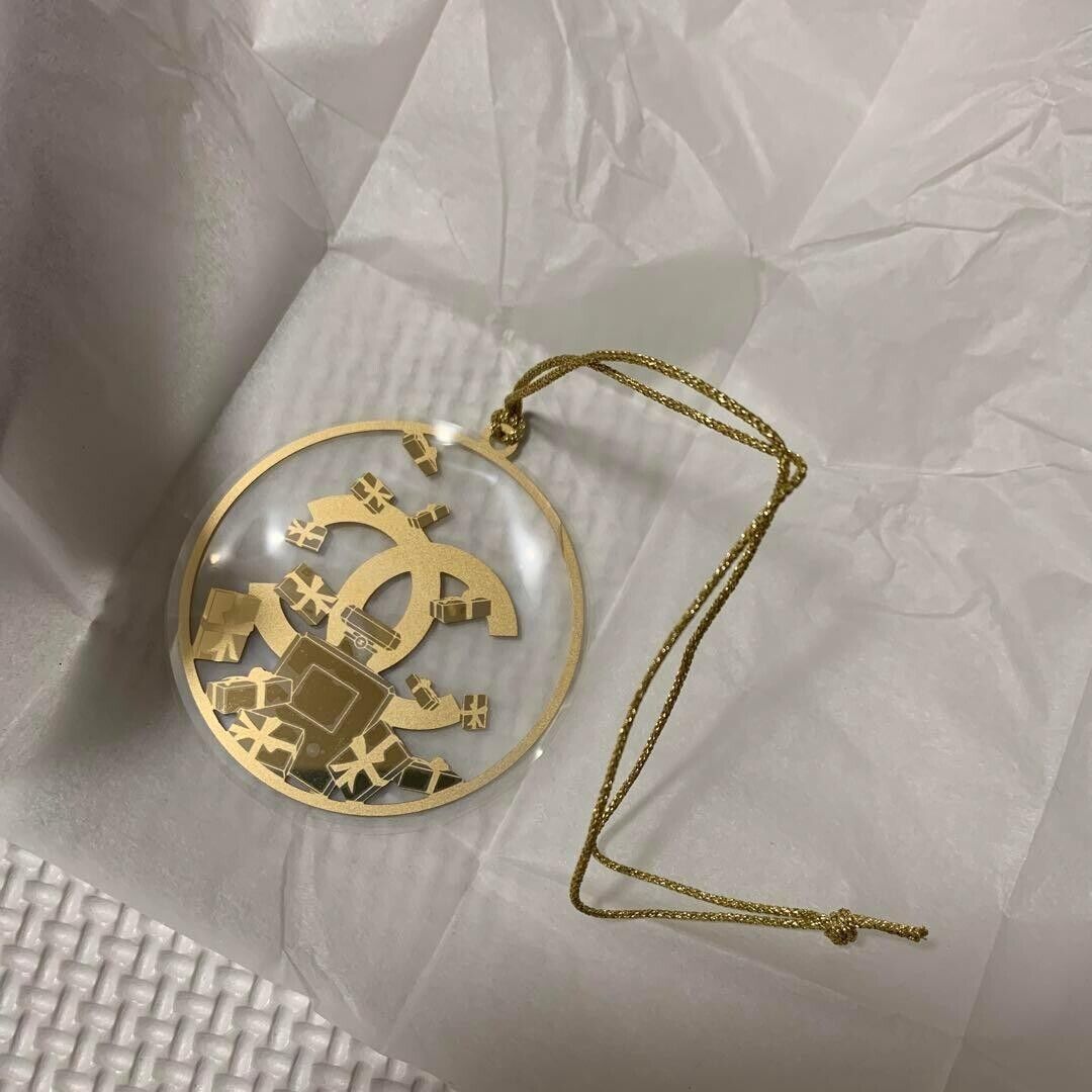 CHANEL Holiday Limited Novelty Charm CHRISTMAS TREE ORNAMENT Golden Pre-owned