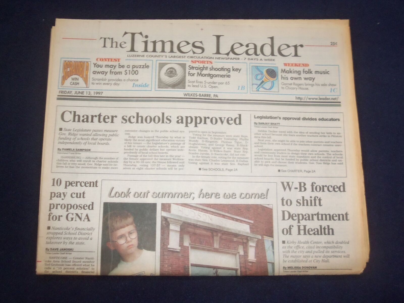 1997 JUNE 13 WILKES-BARRE TIMES LEADER - CHARTER SCHOOLS APPROVED - NP 8185