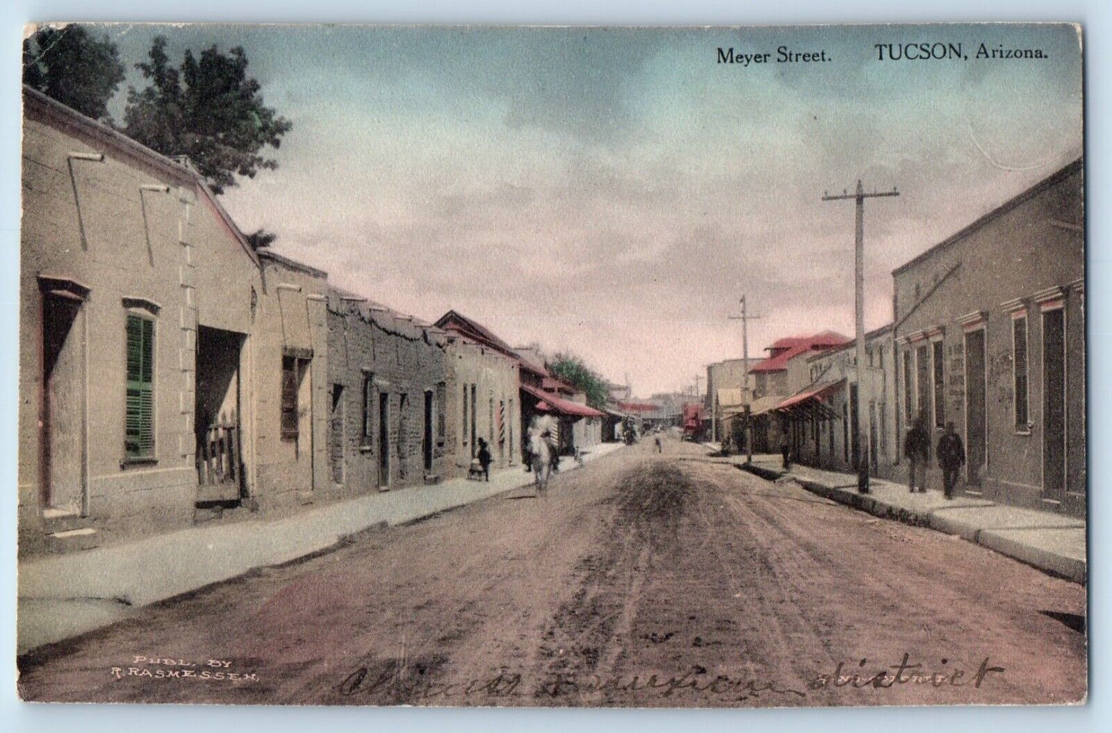 Tucson Arizona AZ Postcard Meyer Street Dirt Road Horse Scene 1910 Antique