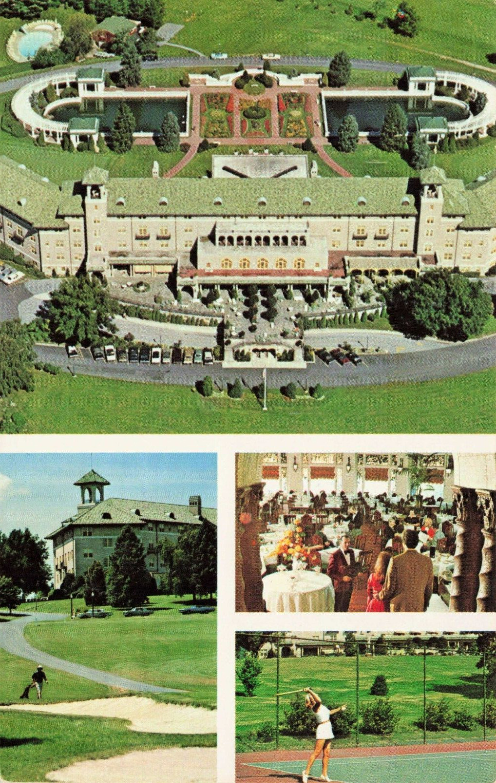 Postcard Hotel Hershey, Overlooking Chocolate Town USA, Hershey Pennsylvania VTG