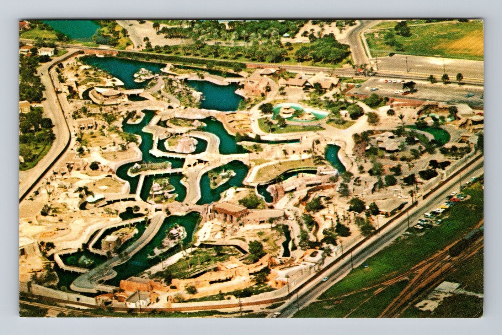 Brownsville TX-Texas, Aerial Gladys Porter Zoo, Antique Vintage Postcard