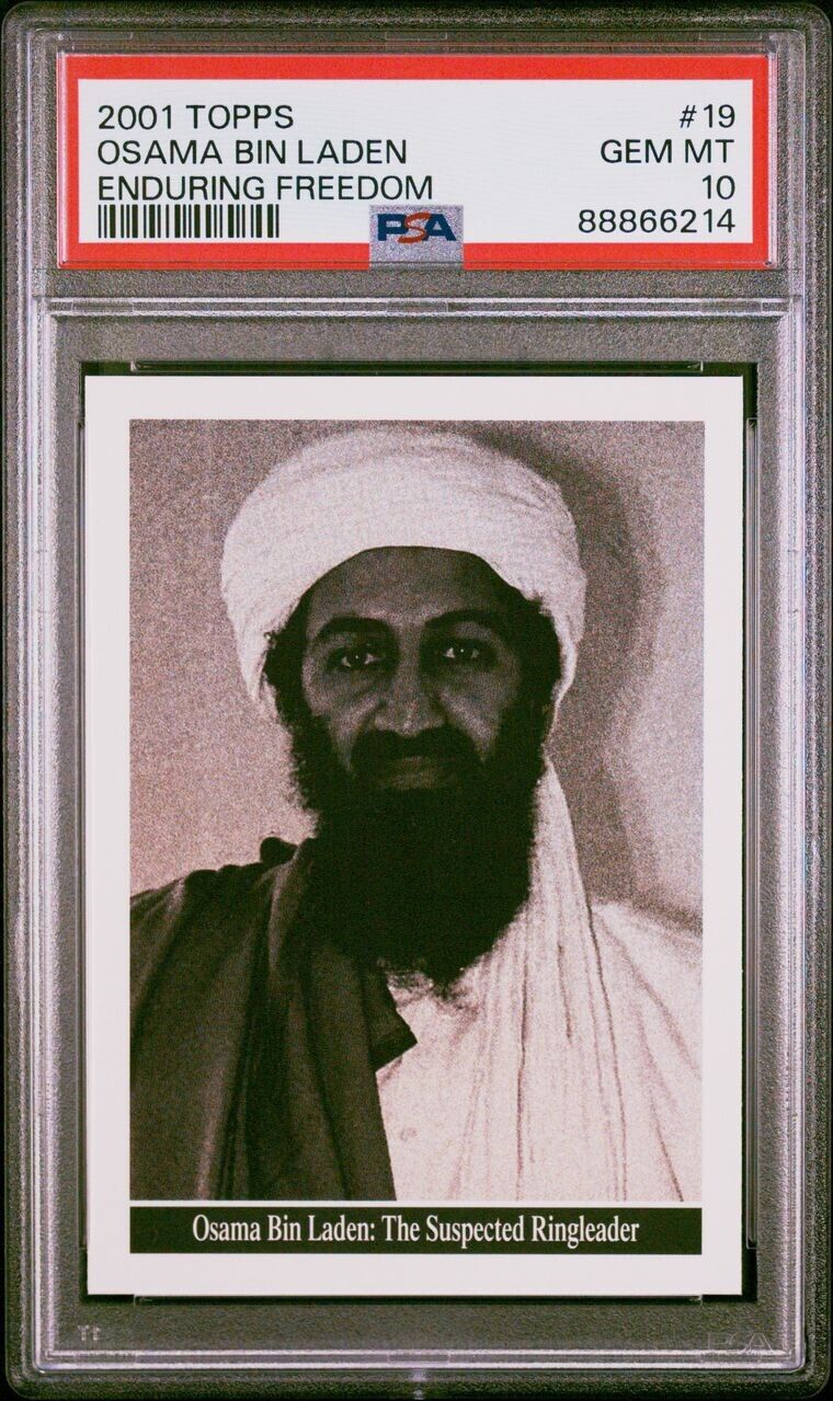 2001 Topps Enduring Freedom Osama Bin Laden RC Card PSA 10 Gem Mint #19
