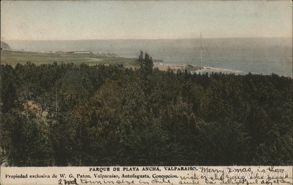 Chile 1911 Valparaiso Ancha Beach Park Union Postale Universelle Postcard