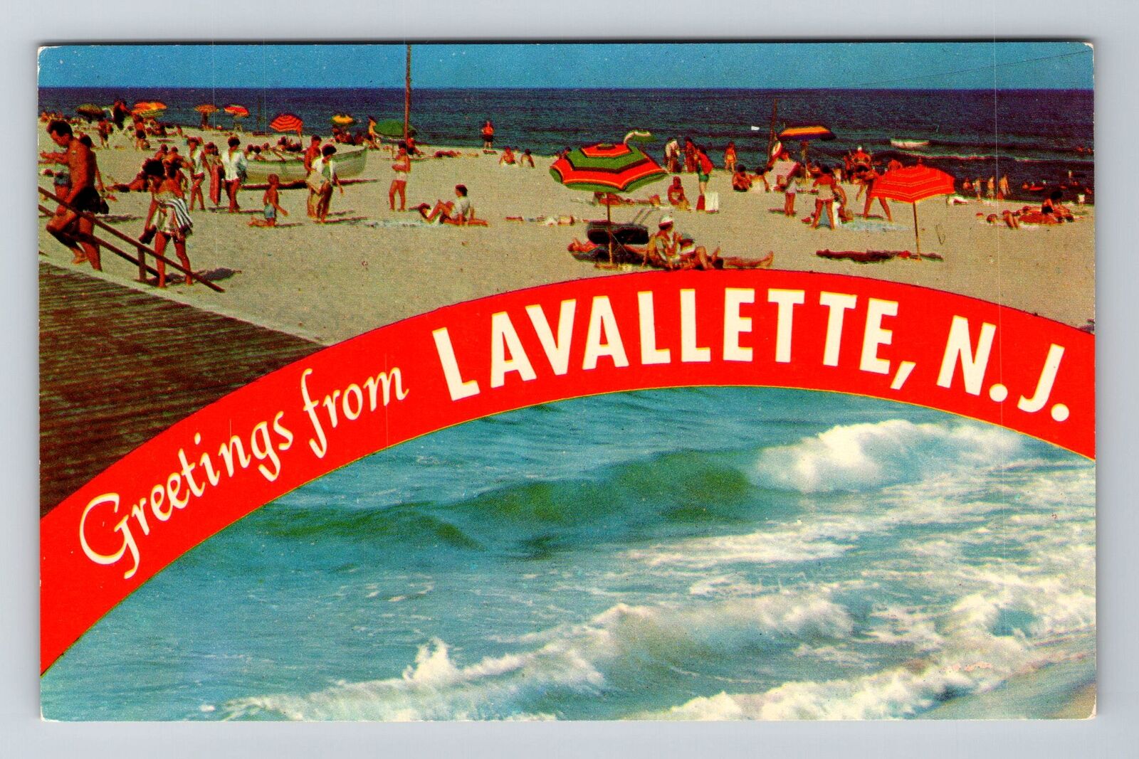 Lavallette NJ-New Jersey, Scenic Banner Greetings, Vintage Postcard