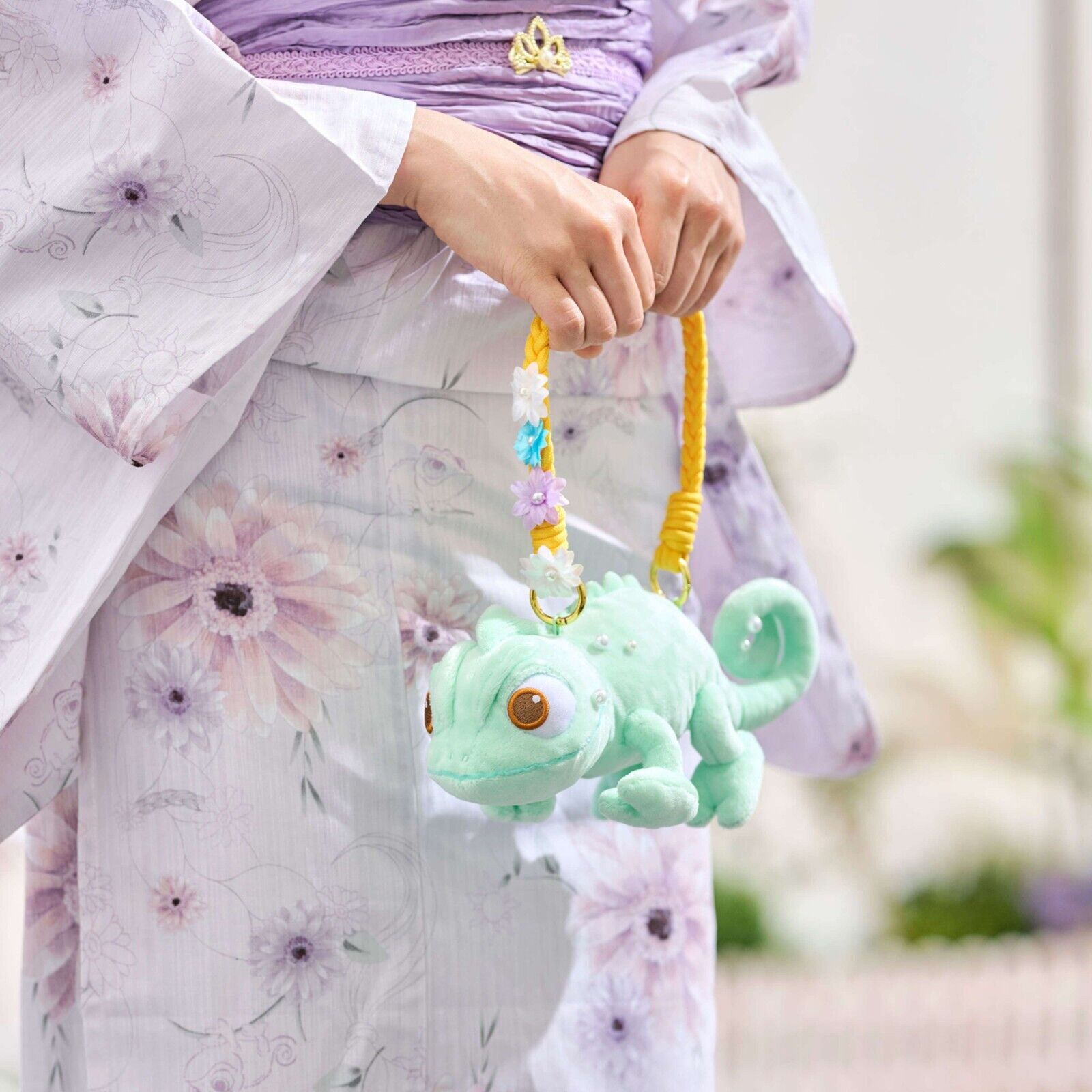 Japan Tokyo Disney Store Pascal pouch with strap SUMMER FESTIVAL Rapunzel