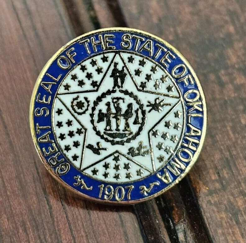Great Seal of the State of Oklahoma Lapel Hat Vest Pin