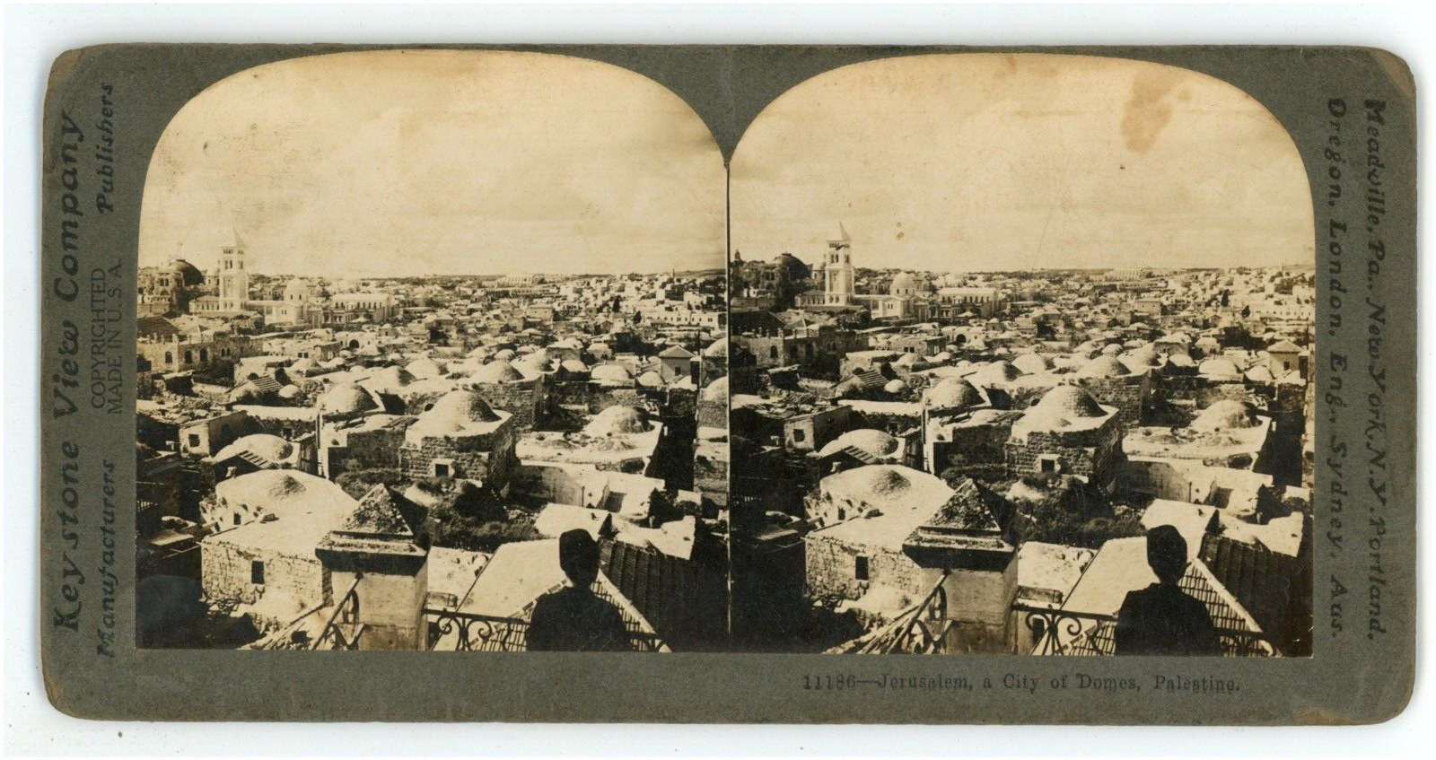 c1890's Keystone View Co. Stereoview Card 11186 Jerusalem a City of Domes