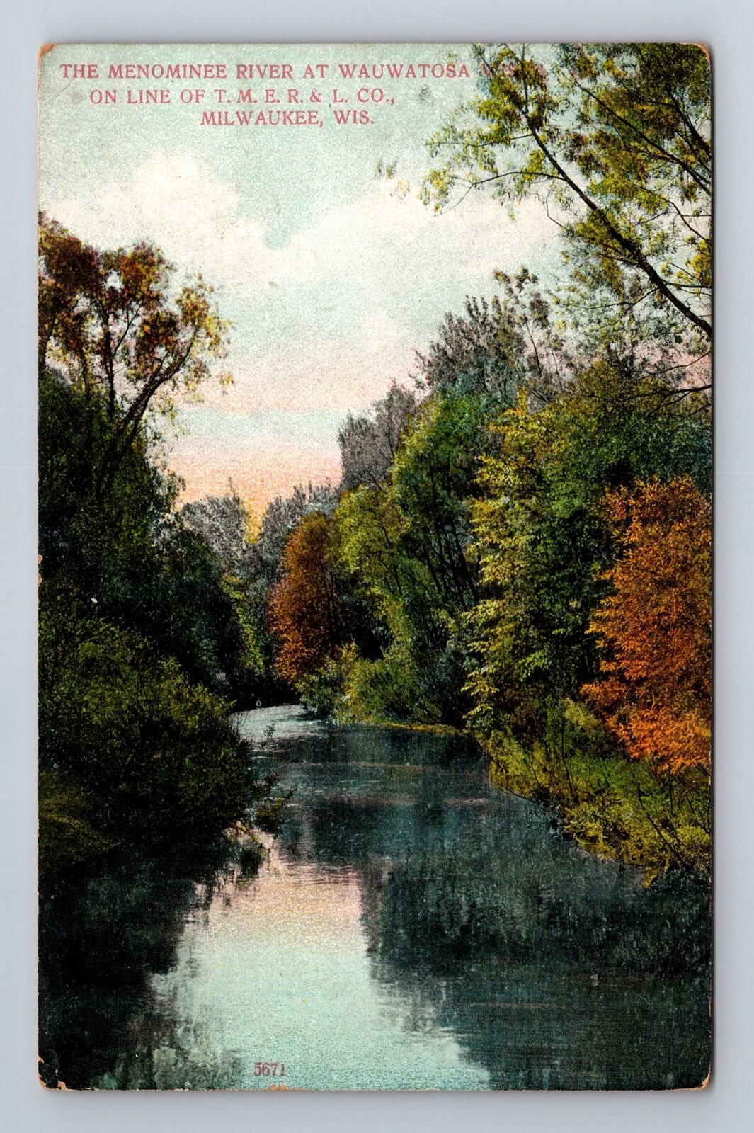 Milwaukee WI-Wisconsin, Menominee River, Antique Vintage Souvenir Postcard