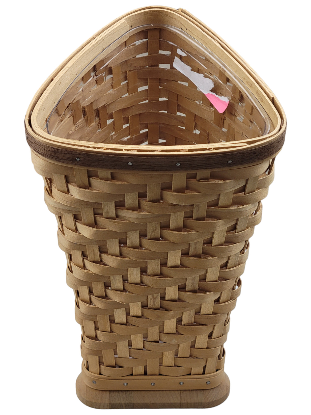 2005 Longaberger Collector\'s Club Heartwood Vase Basket w/ Plastic Protector