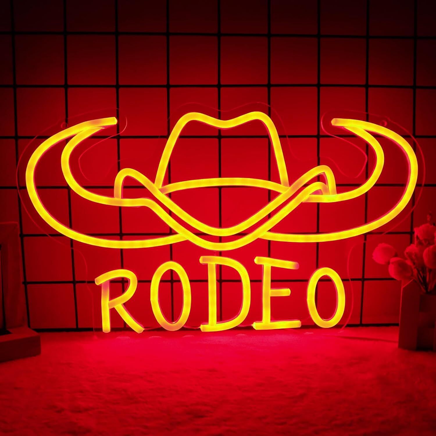 Cowboy Neon Signs Western Cowboy Neon Sign Longhorn Neon Signs LED Bull red