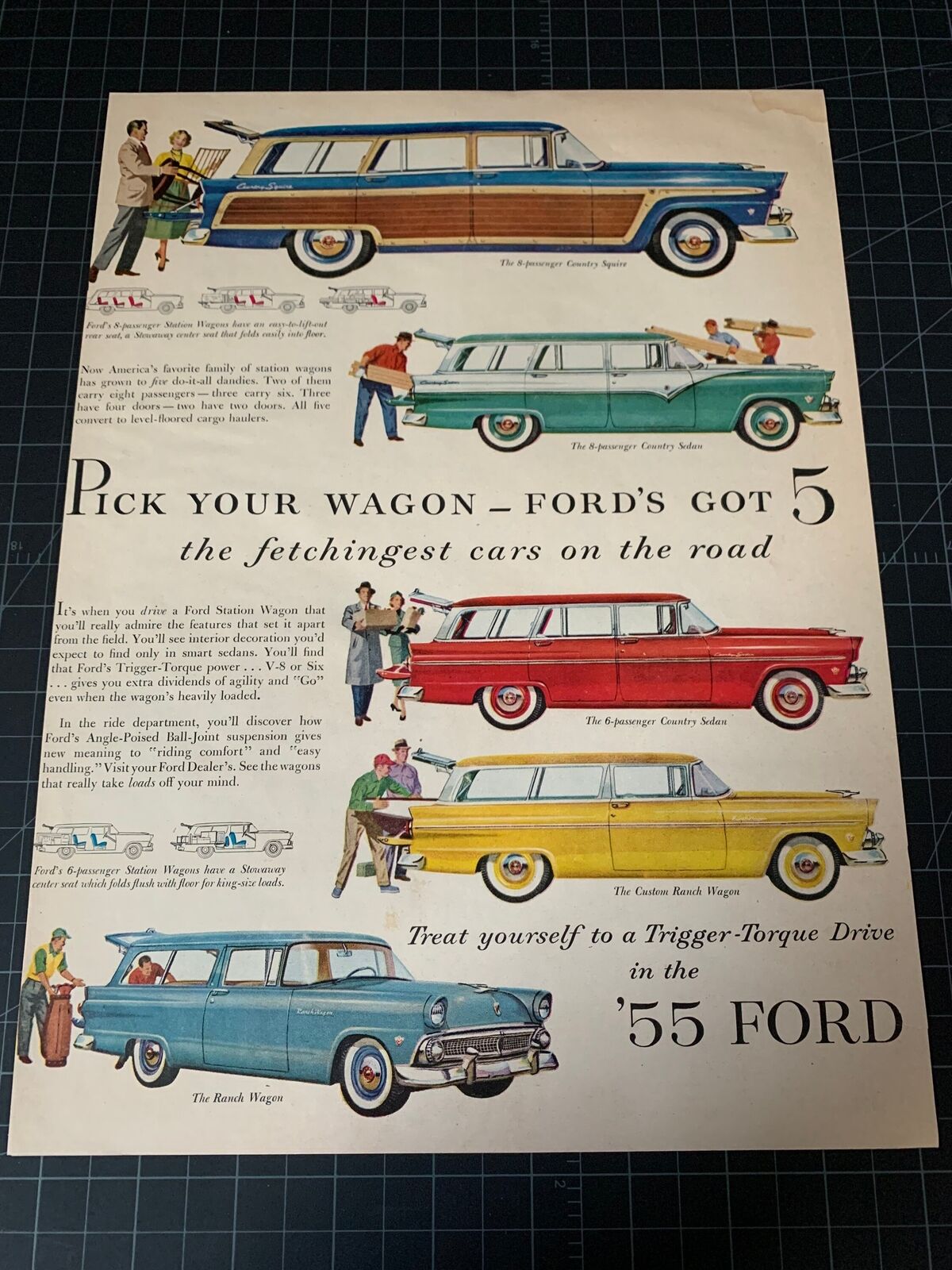 Vintage 1955 Ford Print Ad